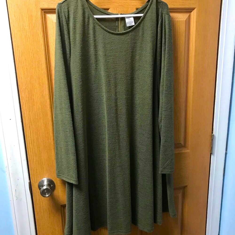 Olive Long Sleeve Dress XXL